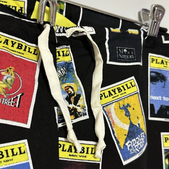 PLAYBILL Brand Men's XL 2 Piece 'PJ' Pajama Set Black w/Broadway Programs - Picture 10 of 14
